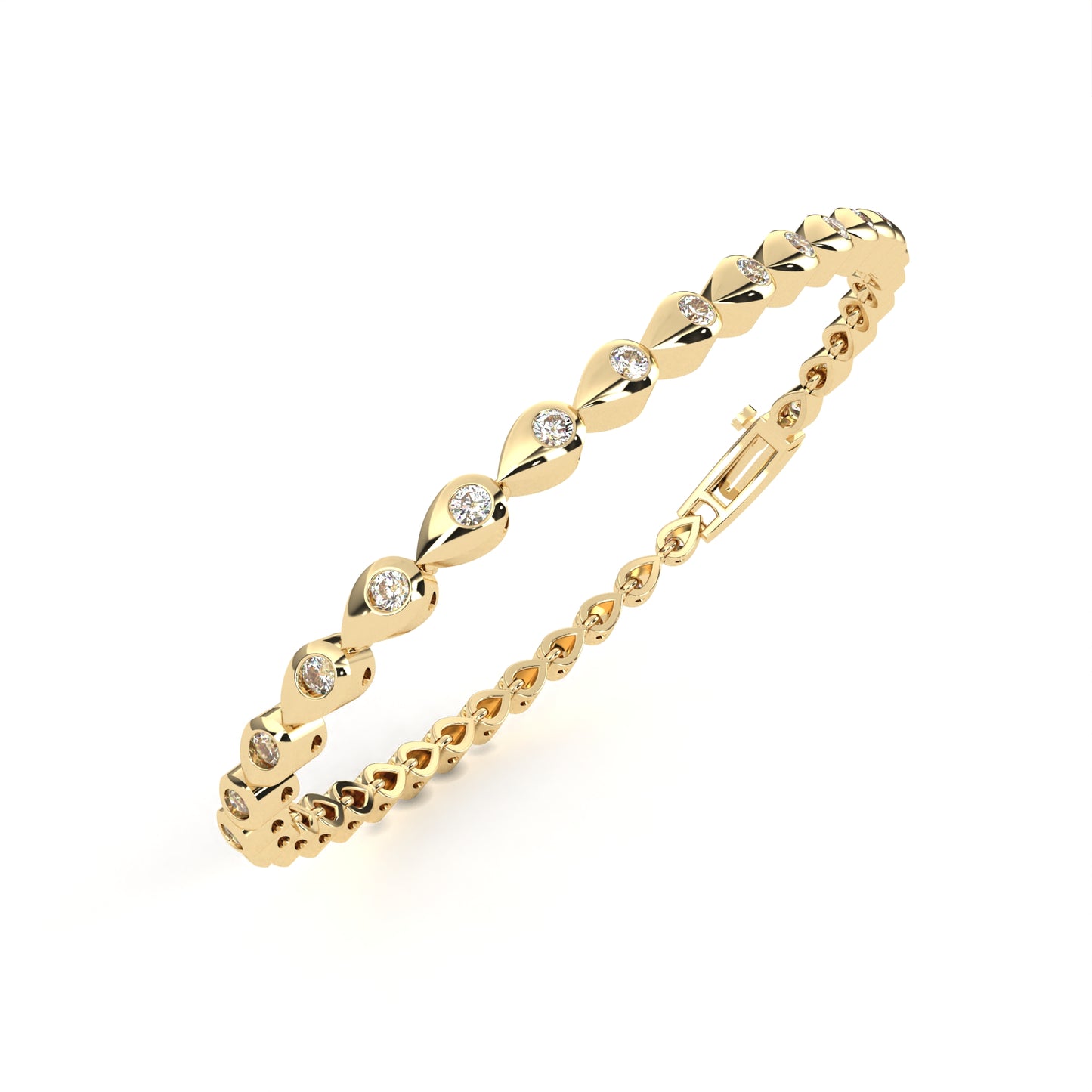 Twisted Diamond Link Tennis Bracelet