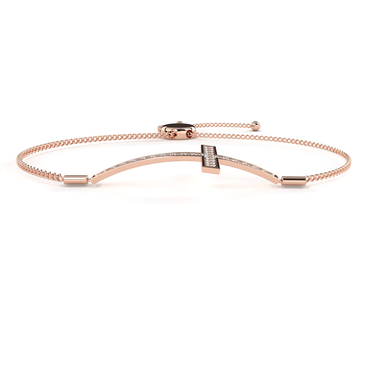 Minimal Diamond Cross Chain Bracelet