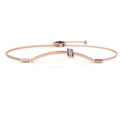 Minimal Diamond Cross Chain Bracelet