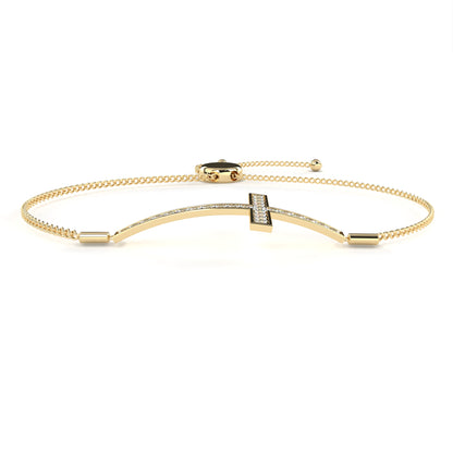 Minimal Diamond Cross Chain Bracelet