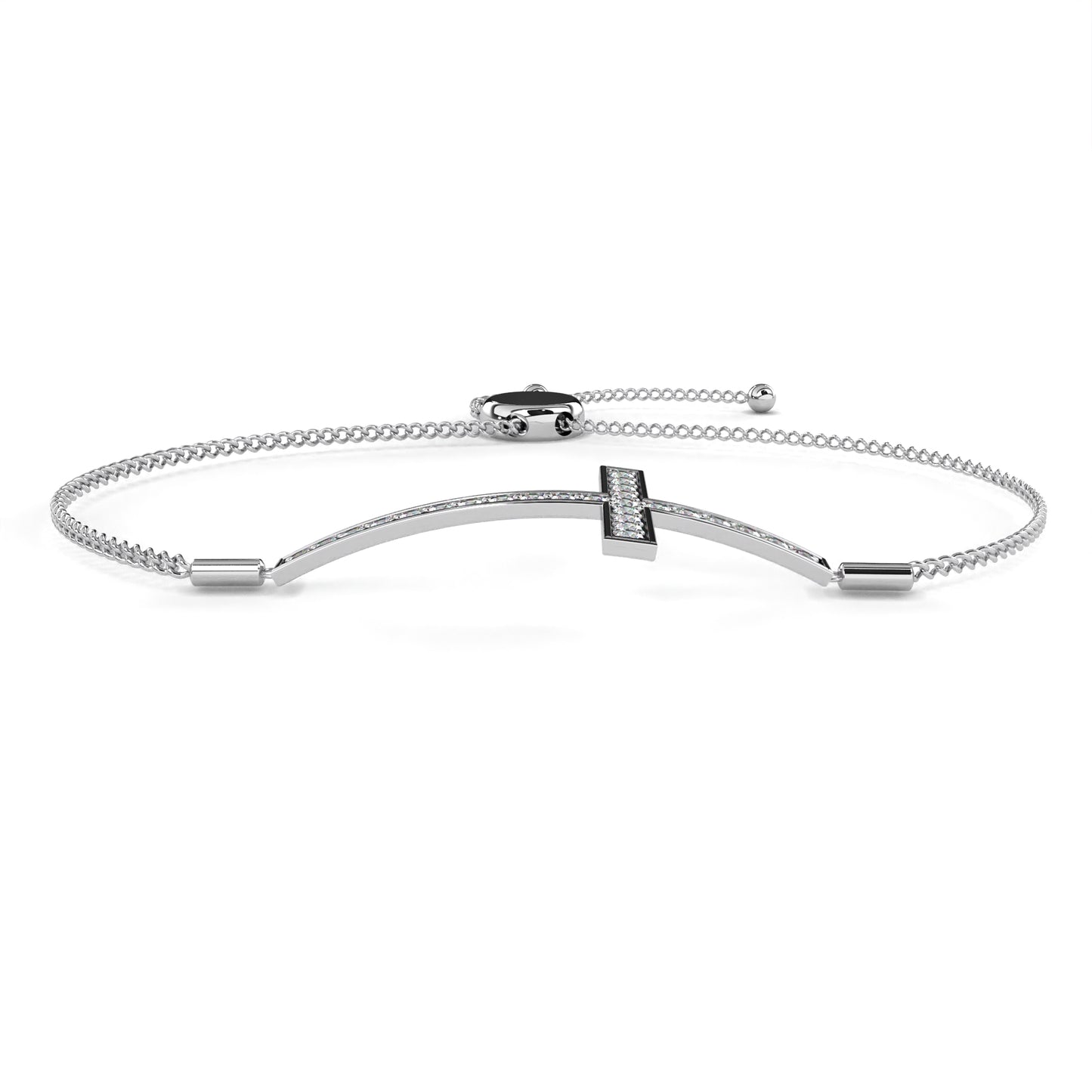 Minimal Diamond Cross Chain Bracelet