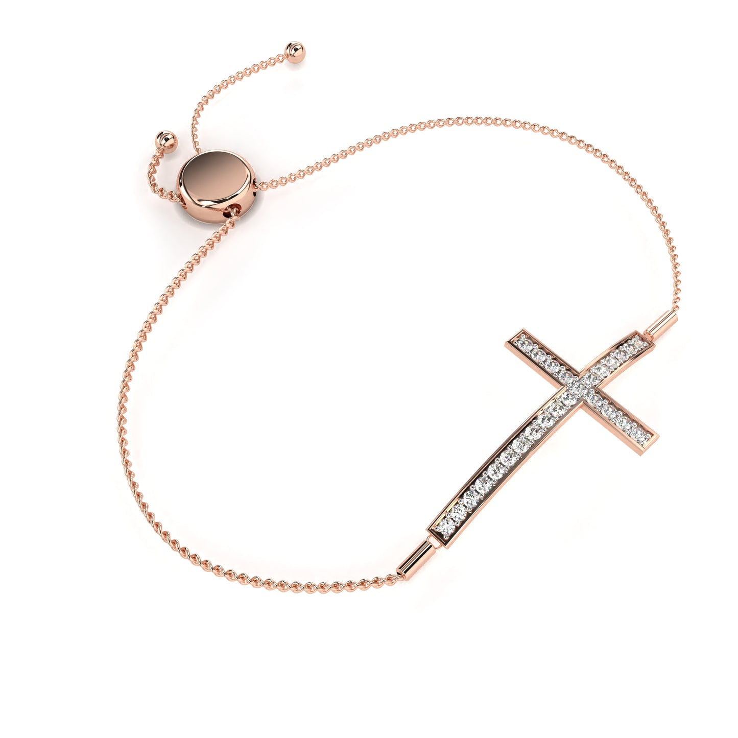 Minimal Diamond Cross Chain Bracelet