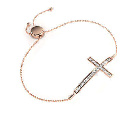 Minimal Diamond Cross Chain Bracelet