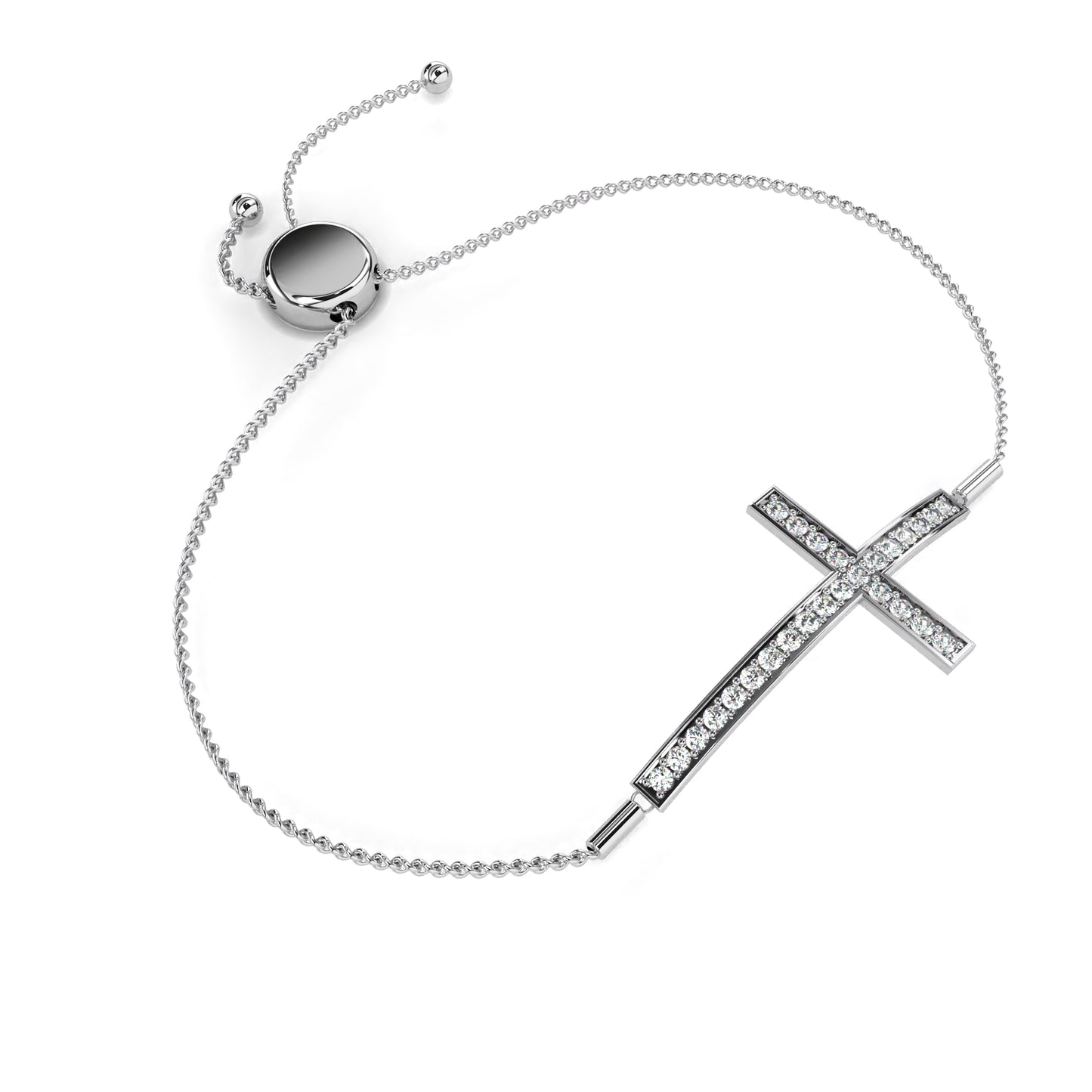 Minimal Diamond Cross Chain Bracelet