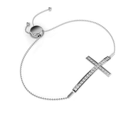 Minimal Diamond Cross Chain Bracelet