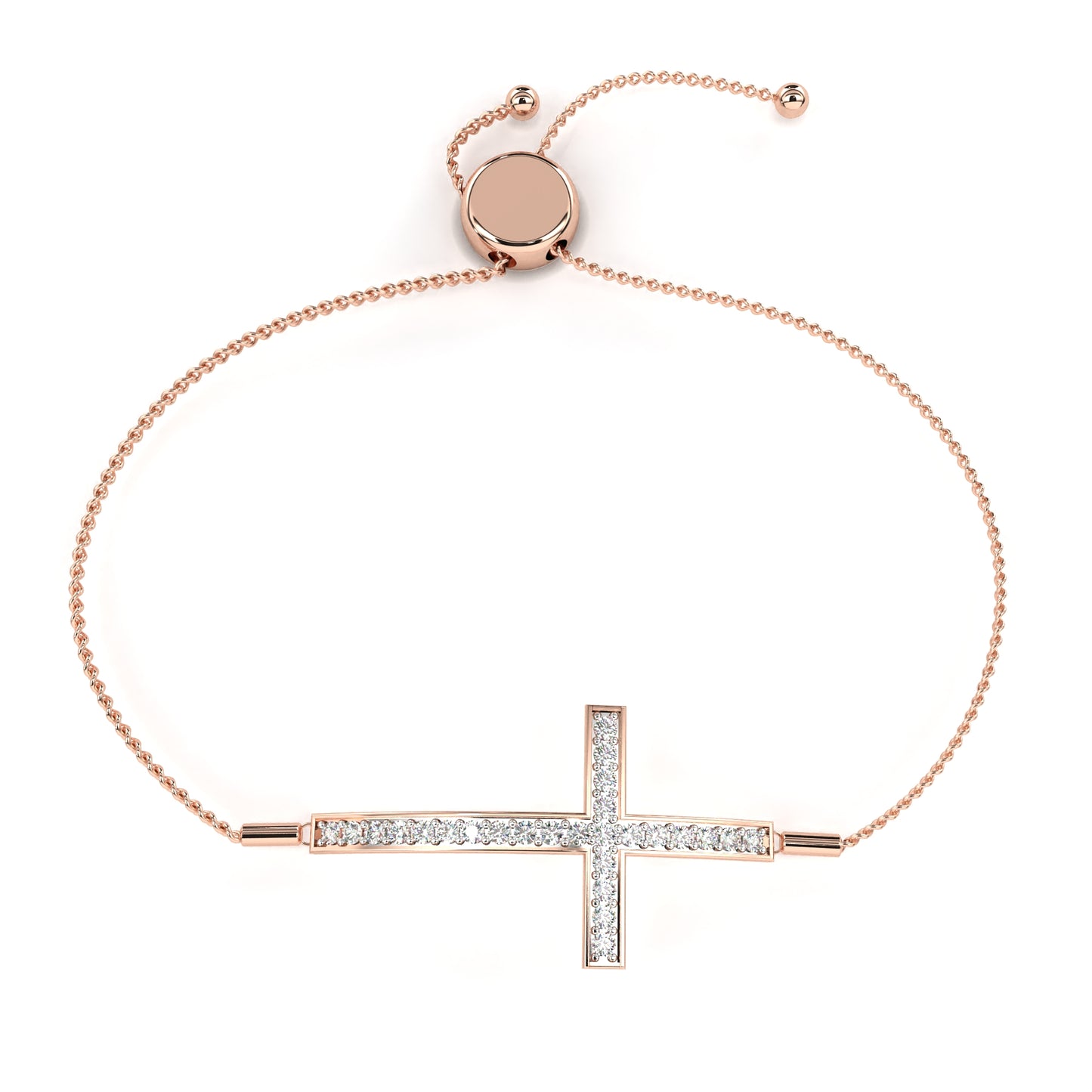 Minimal Diamond Cross Chain Bracelet