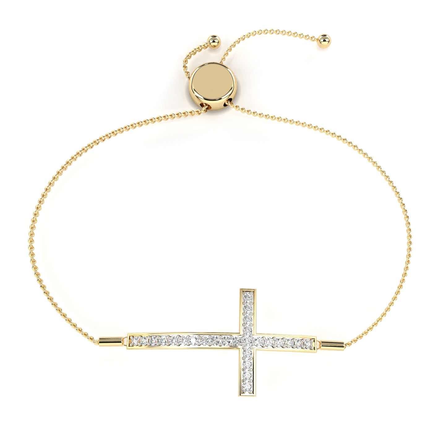 Minimal Diamond Cross Chain Bracelet