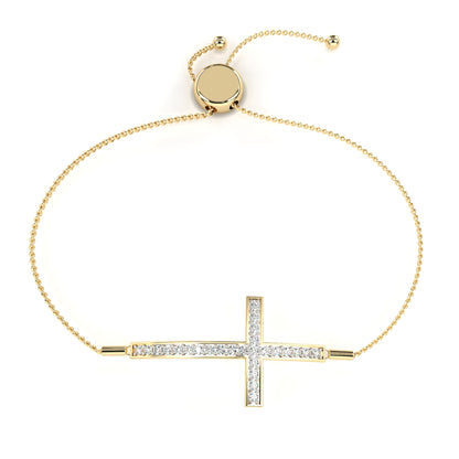 Minimal Diamond Cross Chain Bracelet
