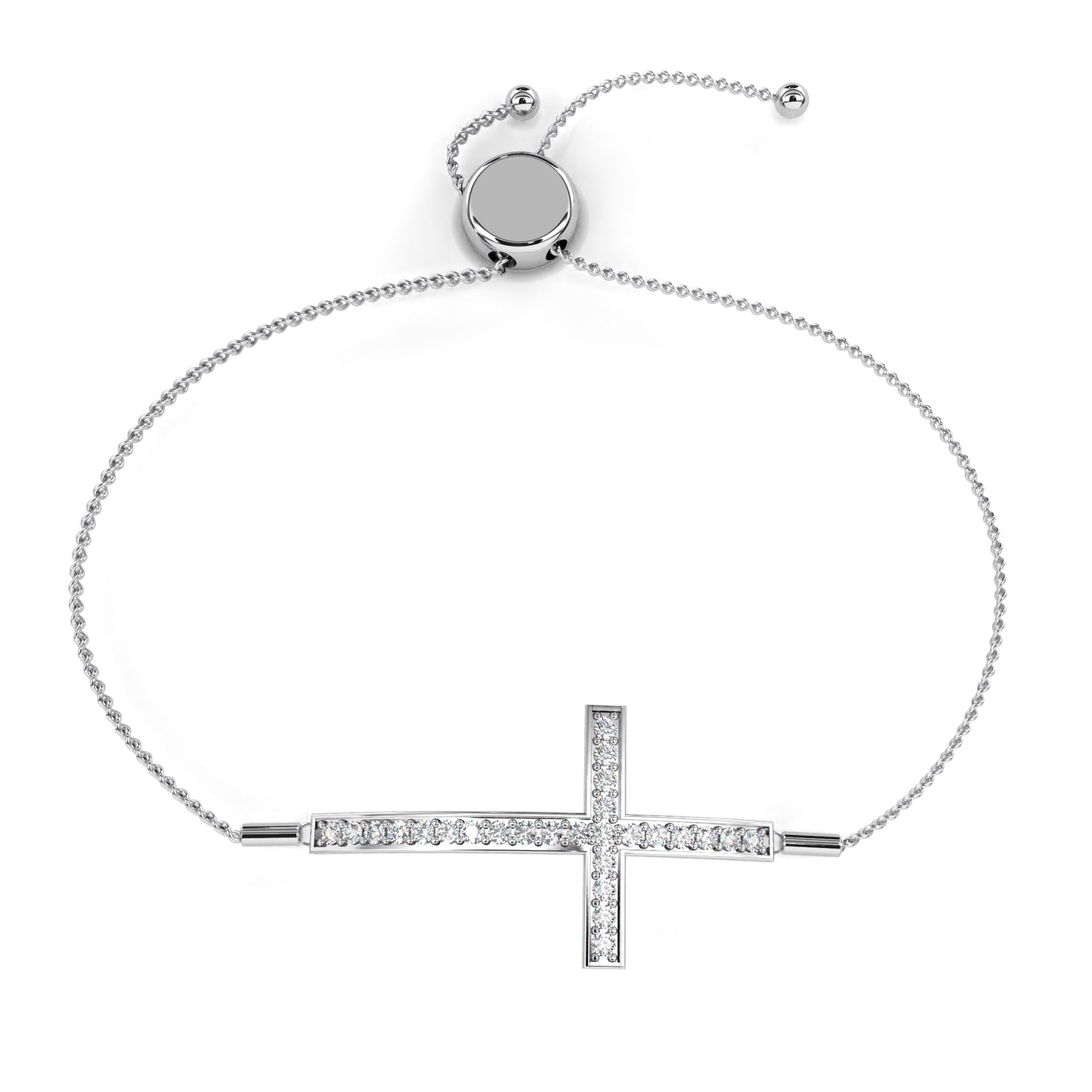 Minimal Diamond Cross Chain Bracelet