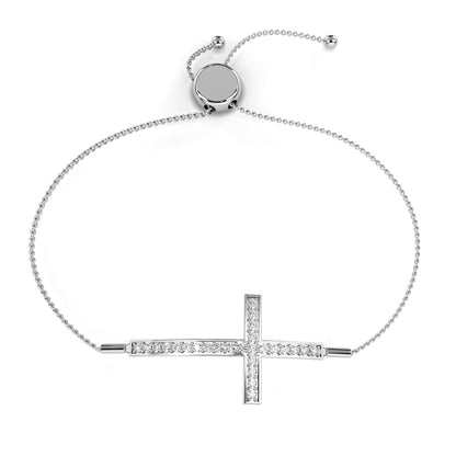 Minimal Diamond Cross Chain Bracelet