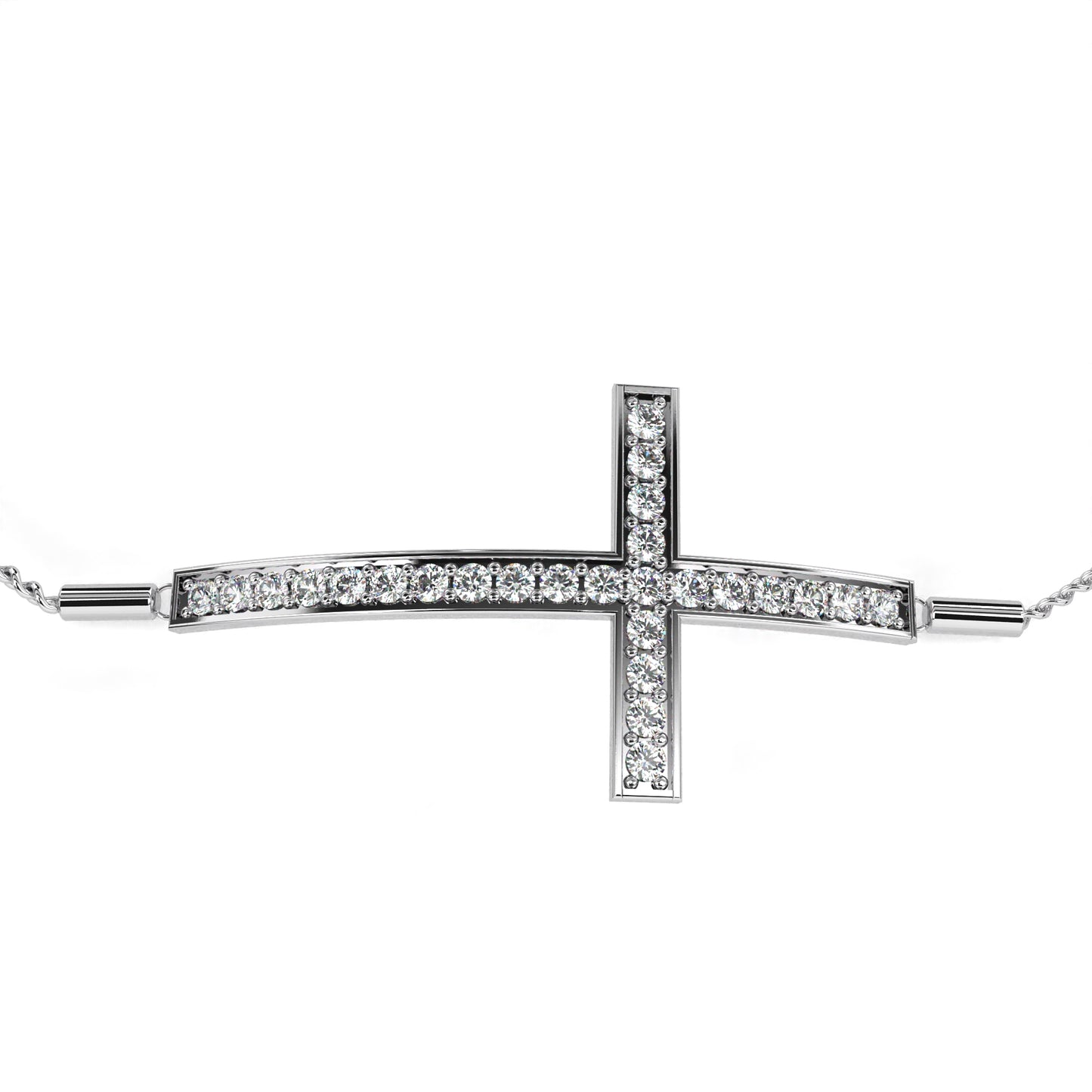 Minimal Diamond Cross Chain Bracelet