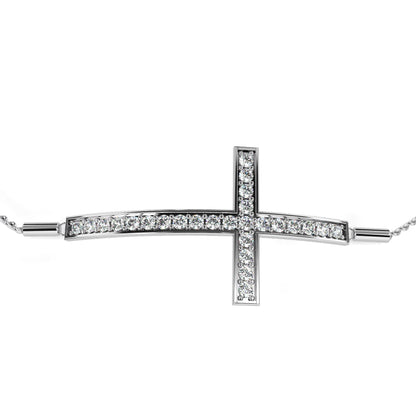 Minimal Diamond Cross Chain Bracelet
