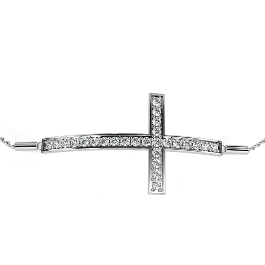 Minimal Diamond Cross Chain Bracelet