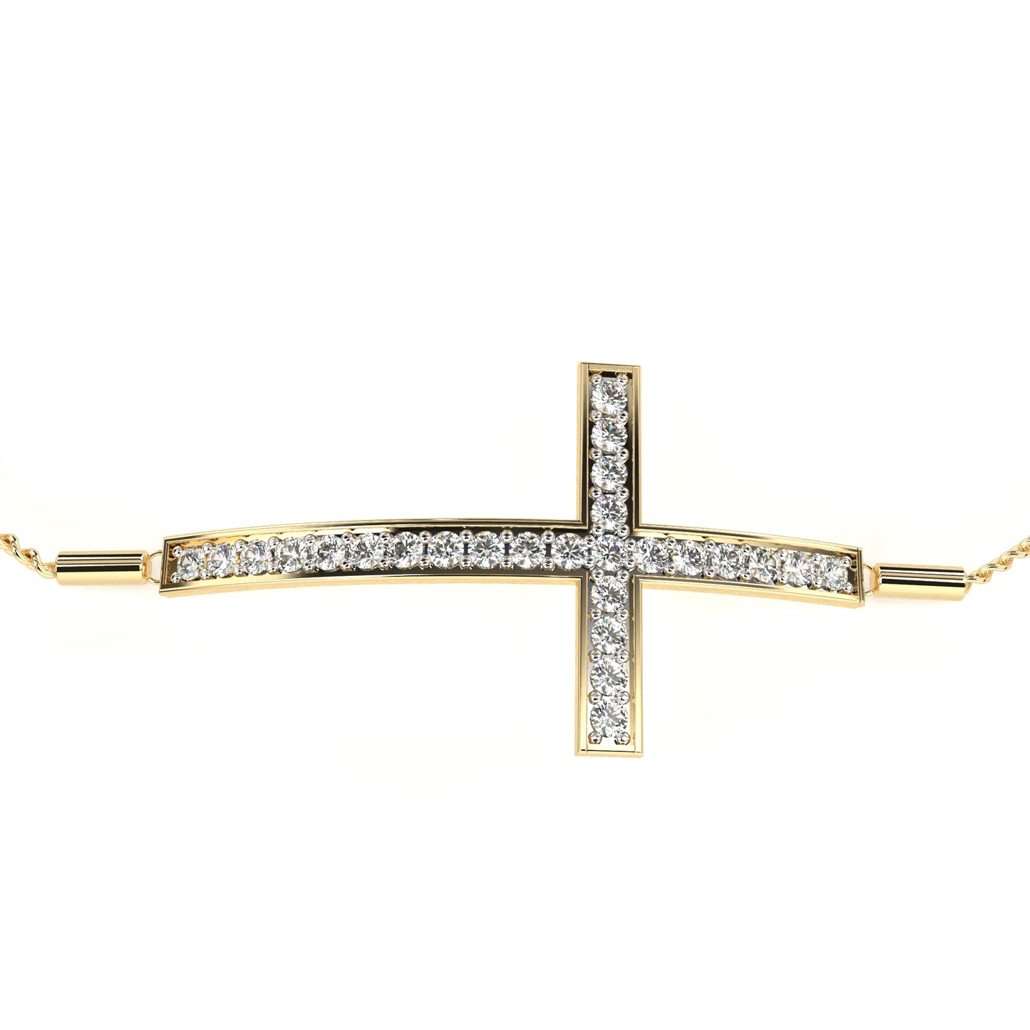 Minimal Diamond Cross Chain Bracelet