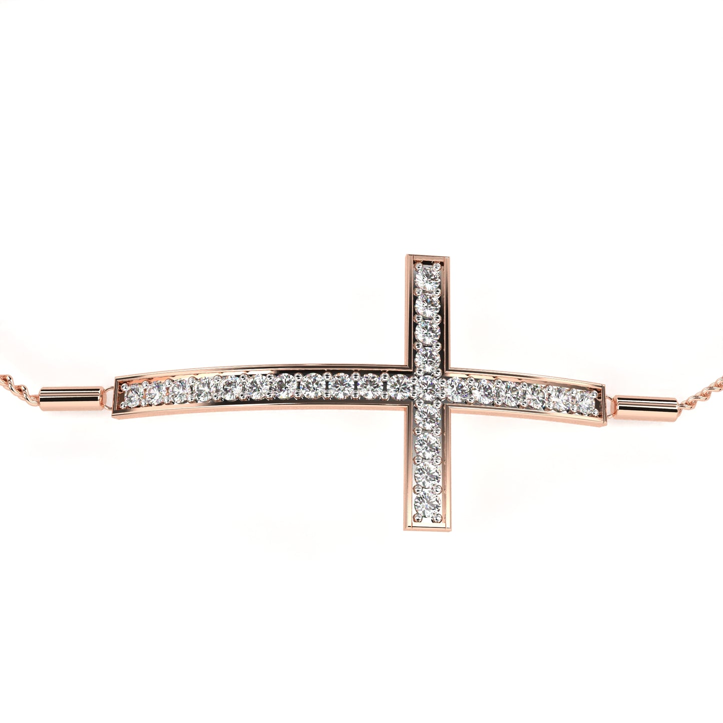 Minimal Diamond Cross Chain Bracelet