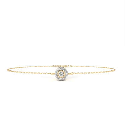 Halo Solitaire Diamond Chain Bracelet