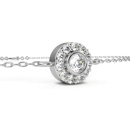 Halo Solitaire Diamond Chain Bracelet