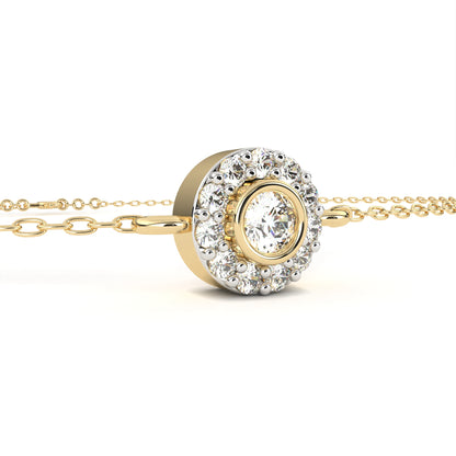 Halo Solitaire Diamond Chain Bracelet
