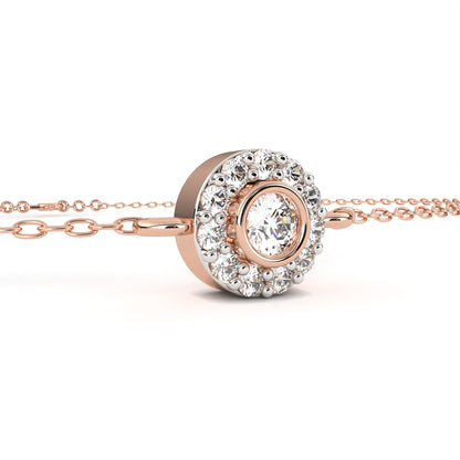 Halo Solitaire Diamond Chain Bracelet