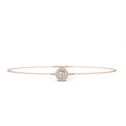 Halo Solitaire Diamond Chain Bracelet