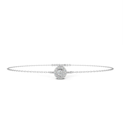 Halo Solitaire Diamond Chain Bracelet
