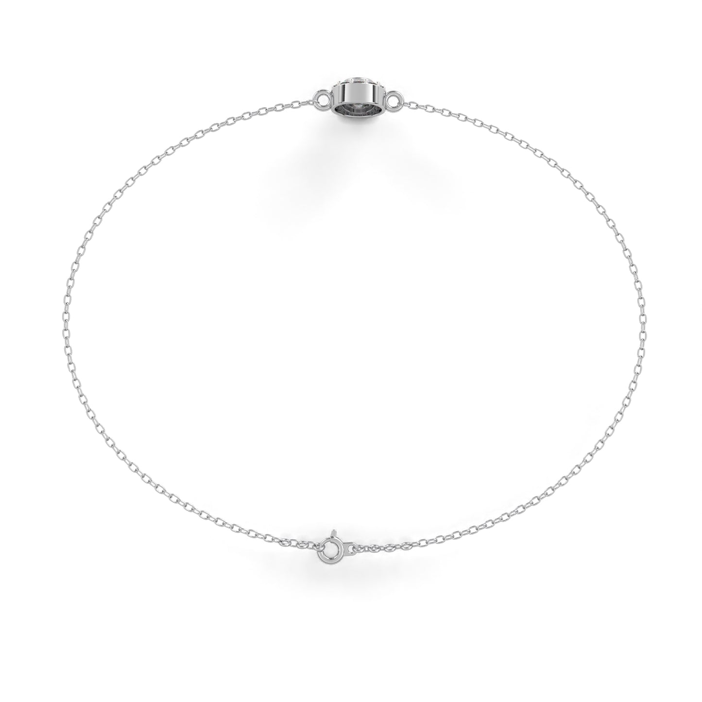 Halo Solitaire Diamond Chain Bracelet