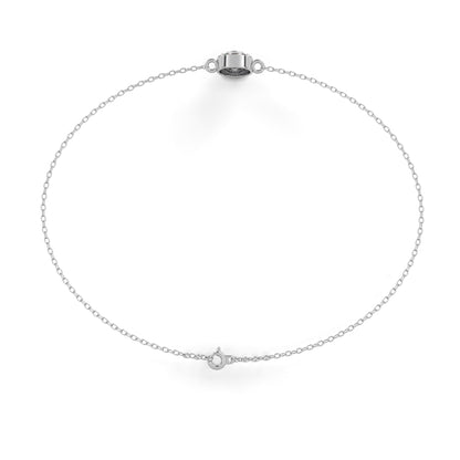 Halo Solitaire Diamond Chain Bracelet