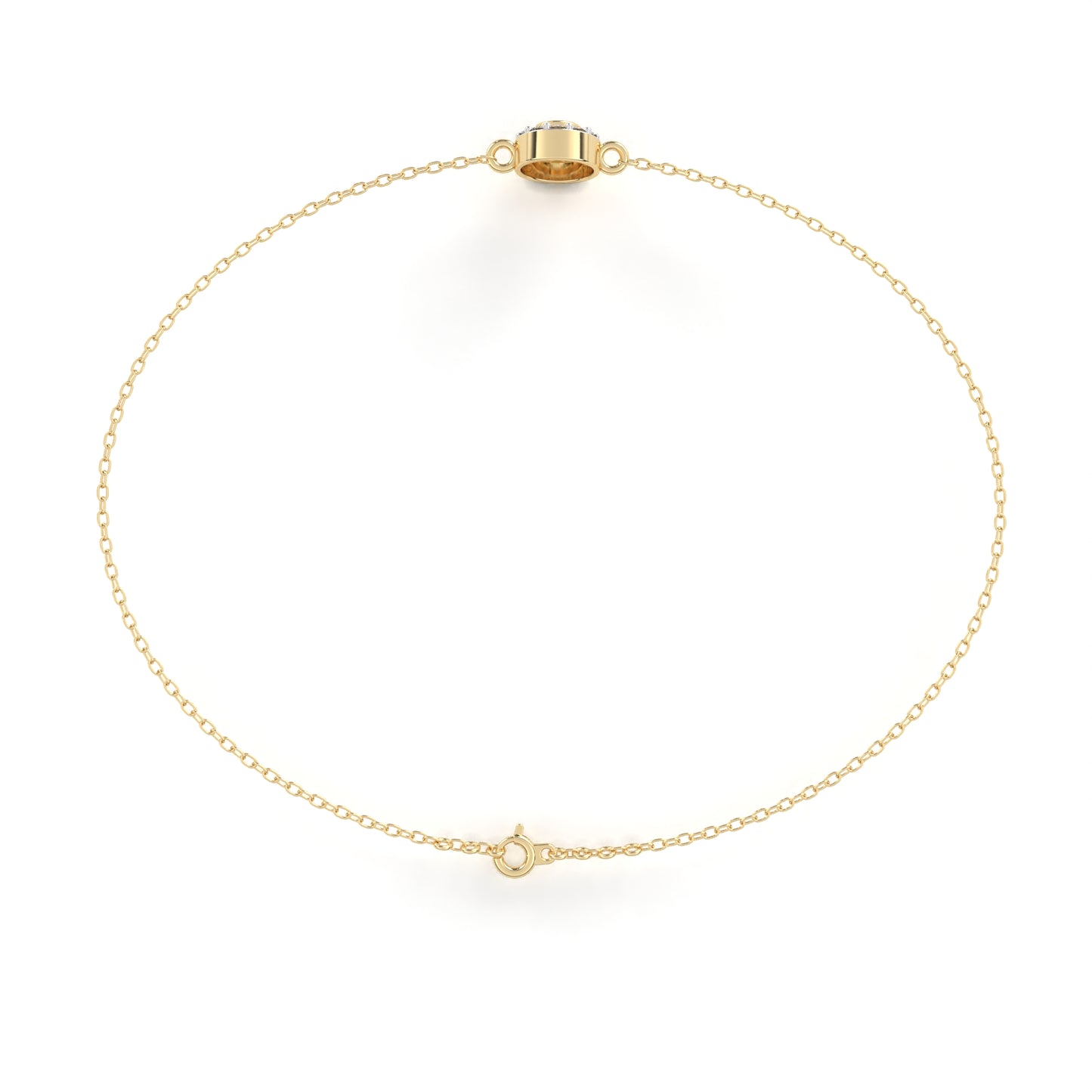 Halo Solitaire Diamond Chain Bracelet