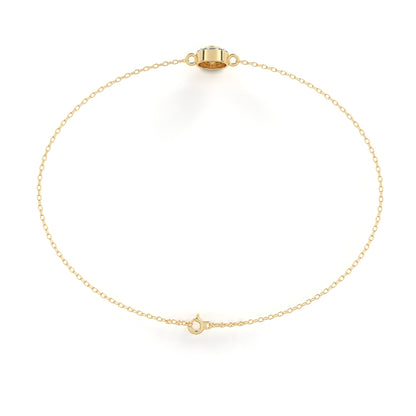 Halo Solitaire Diamond Chain Bracelet