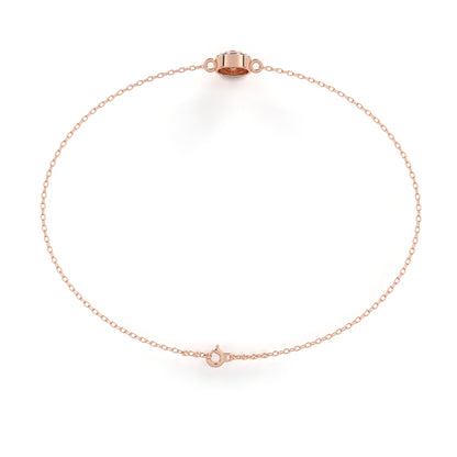 Halo Solitaire Diamond Chain Bracelet