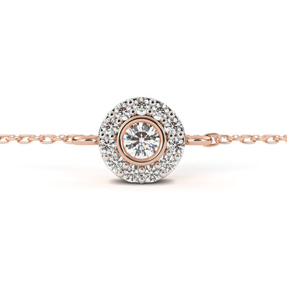 Halo Solitaire Diamond Chain Bracelet