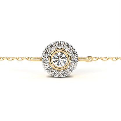Halo Solitaire Diamond Chain Bracelet