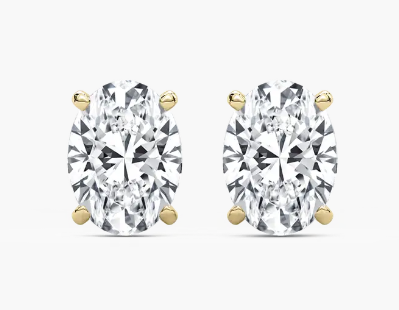 Solitaire Stud in 14KT Gold IGI Certified