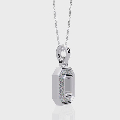 Regal Halo Diamond Initial Pendant