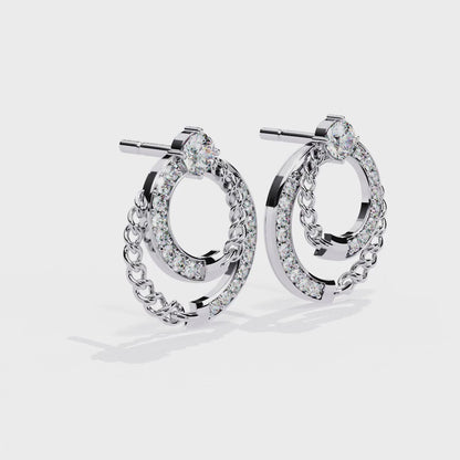 Twilight Interlock Diamond Circle Earrings