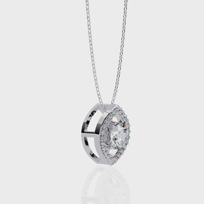 Orbital Halo Solitaire Pendant