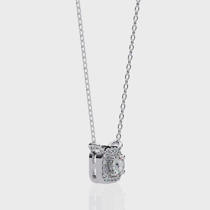 Luna Halo Cushion Pendant