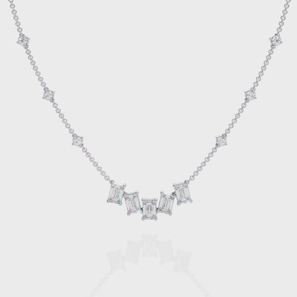 Celeste Baguette Cascade Necklace