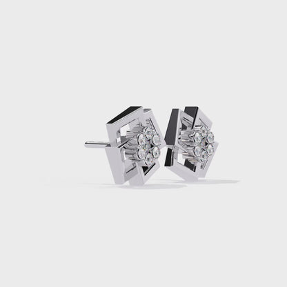 Nova Grid Cluster Stud Earrings