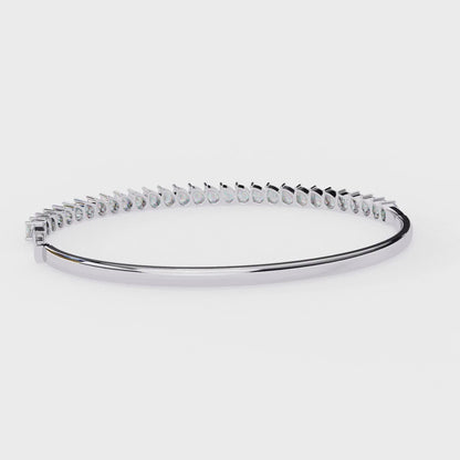 Baguette Diamond Half Tennis Bangle
