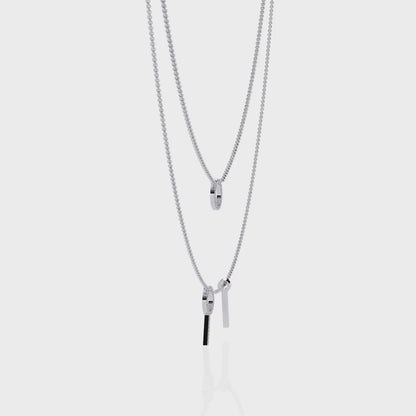 Celestial Duo Circle Diamond Necklace