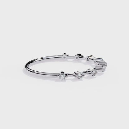 Celeste Diamond Line Ring – Elegant Multi-Stone Minimal Band