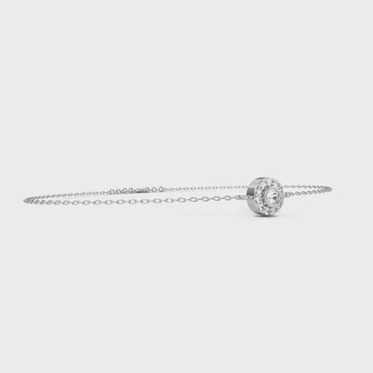 Halo Solitaire Diamond Chain Bracelet