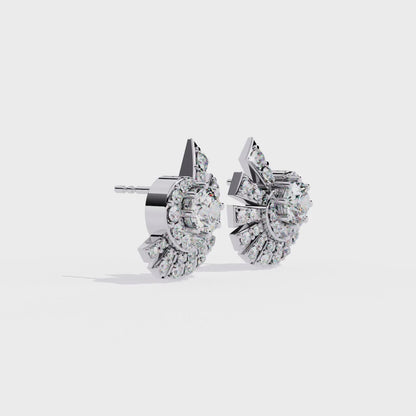 Zeromakin Radiant Halo Stud Earrings