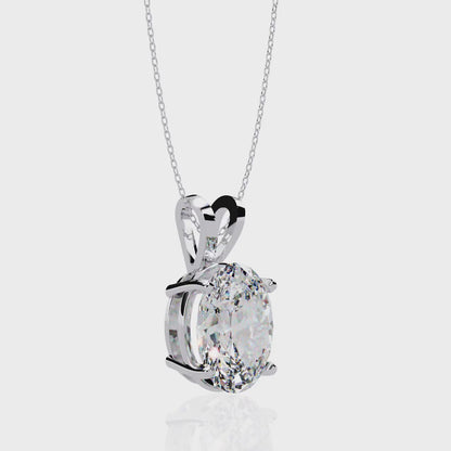 Oval Solitaire Diamond Pendant