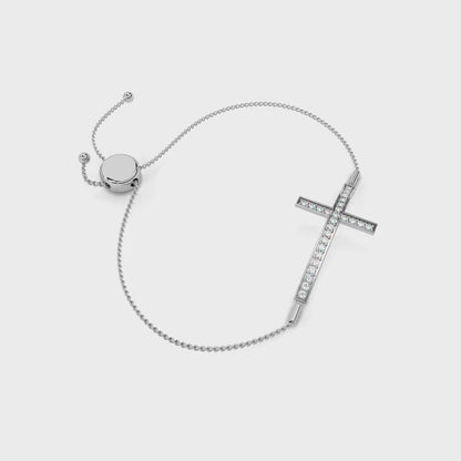 Minimal Diamond Cross Chain Bracelet