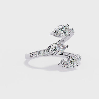 Eterna Pear Trinity Wrap Ring