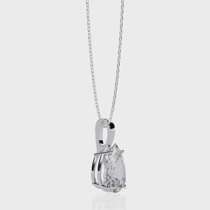 Luna Pear Solitaire Diamond Pendant