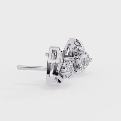 Trinity Radiant Stud Earrings