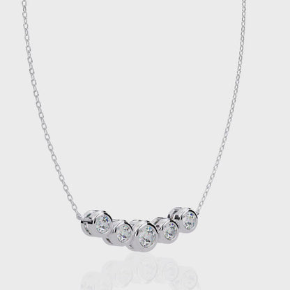 Aurora Bezel Set Diamond Bar Pendant